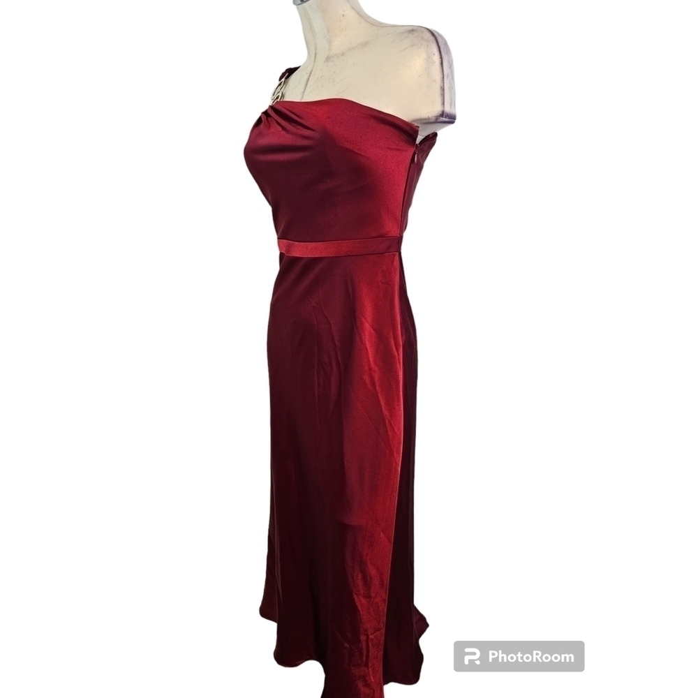 Js Collections Size 4 Red Wine One Shoulder Cockt… - image 5